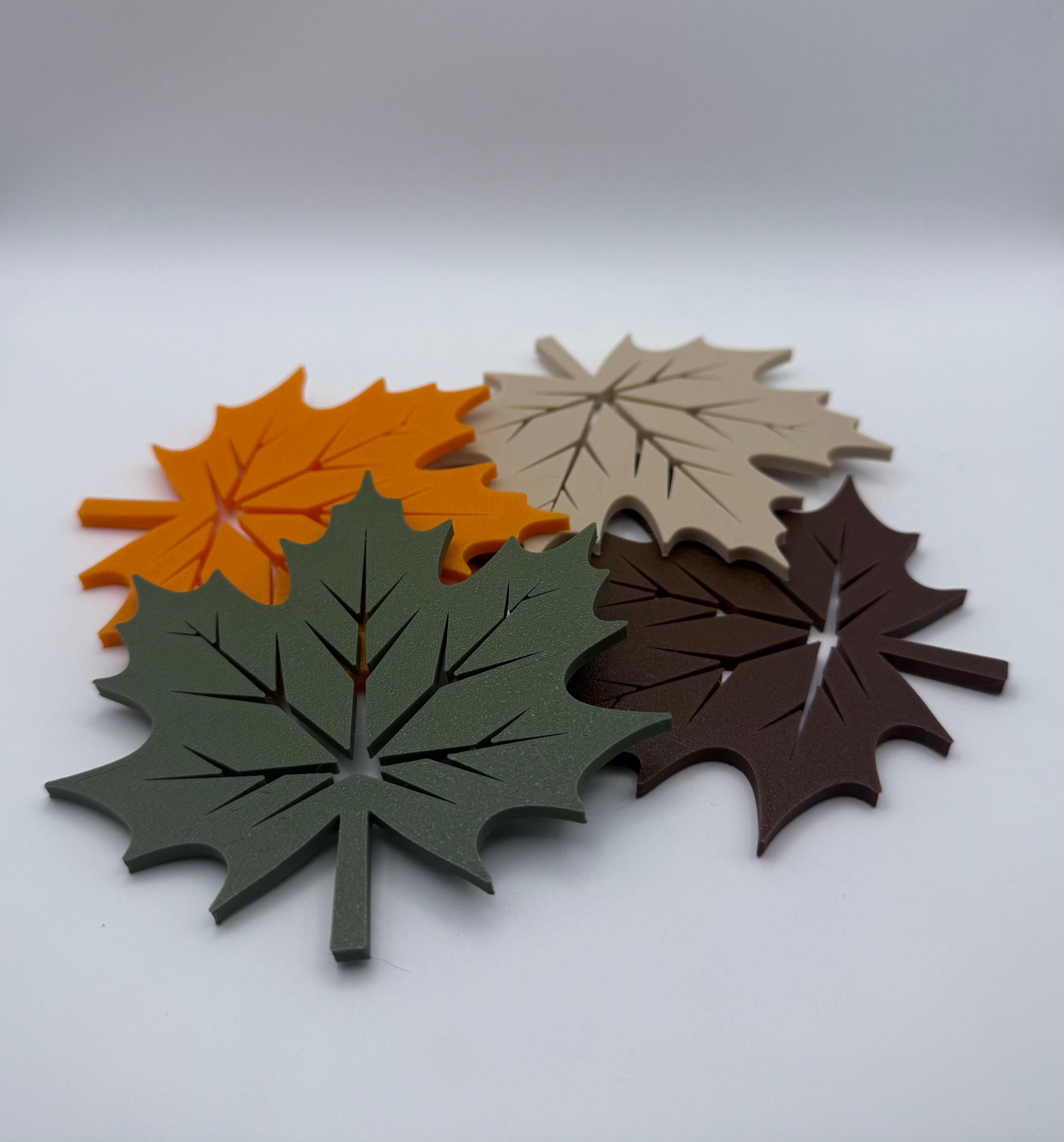 Leaf Coasters, Set of 4.