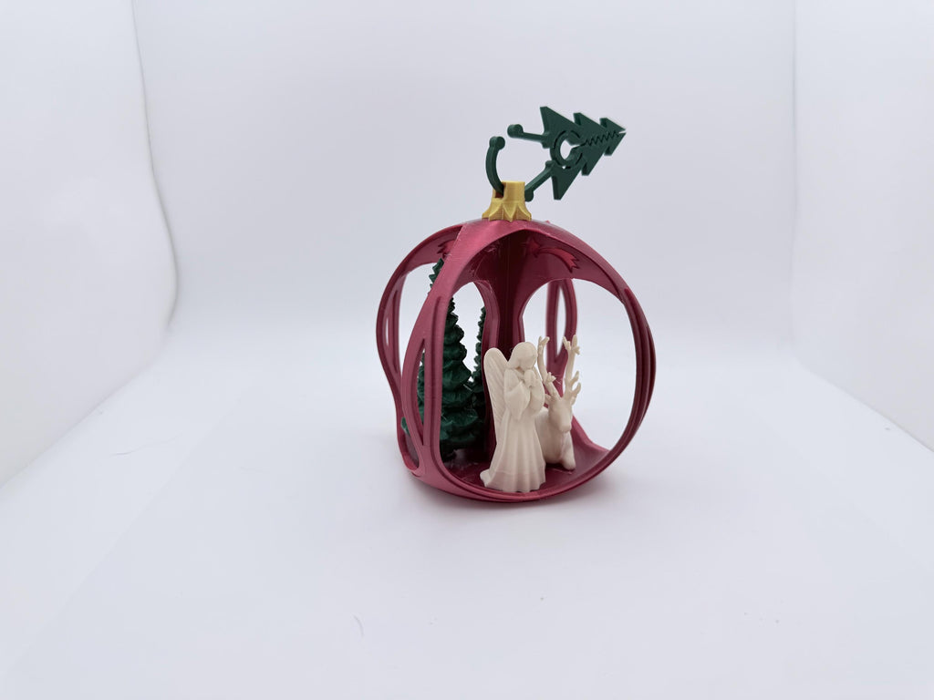 Christmas Bauble with Angel, Deer and Tree Set of 2