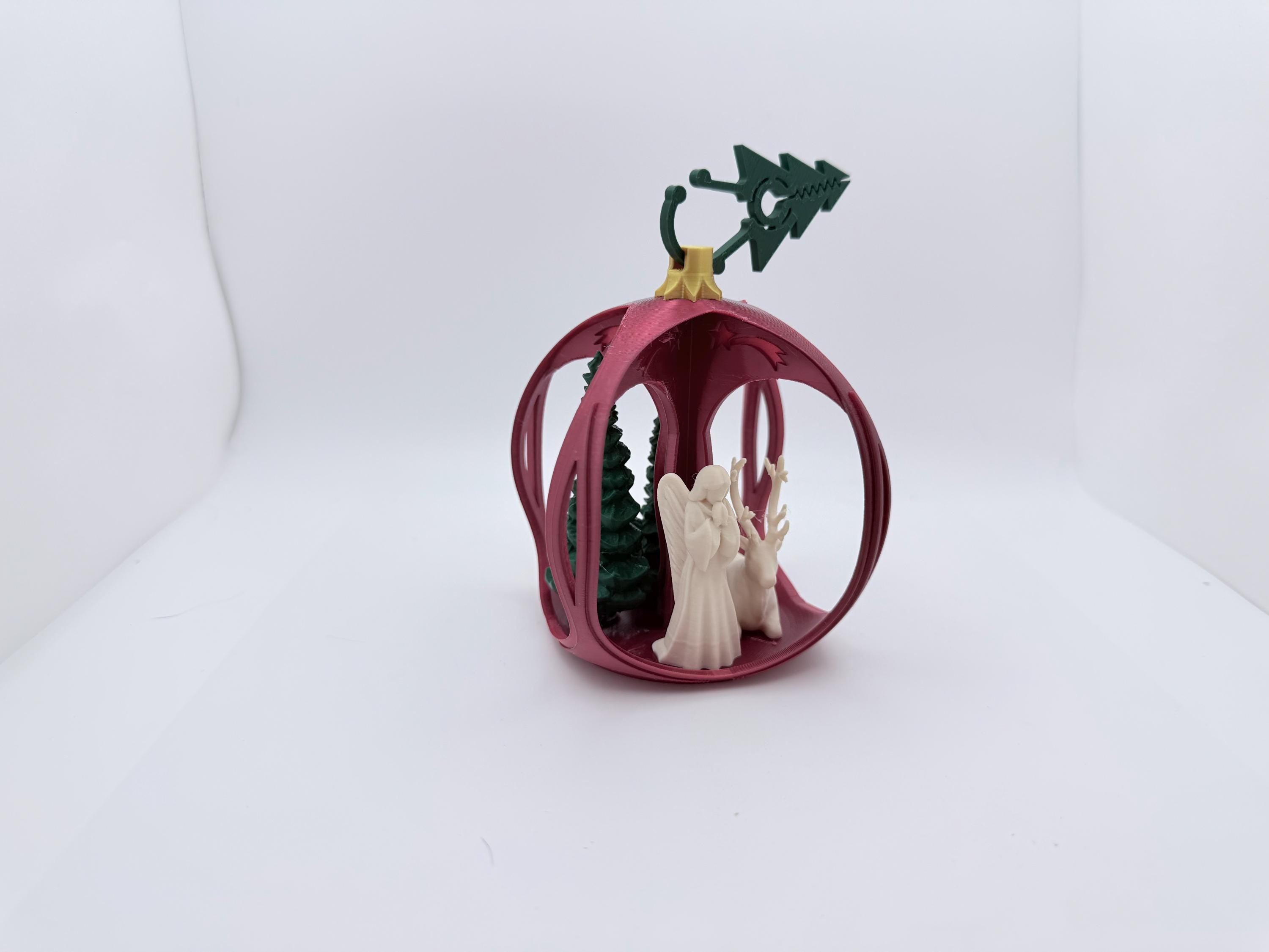 Christmas Bauble with Angel, Deer and Tree Set of 2
