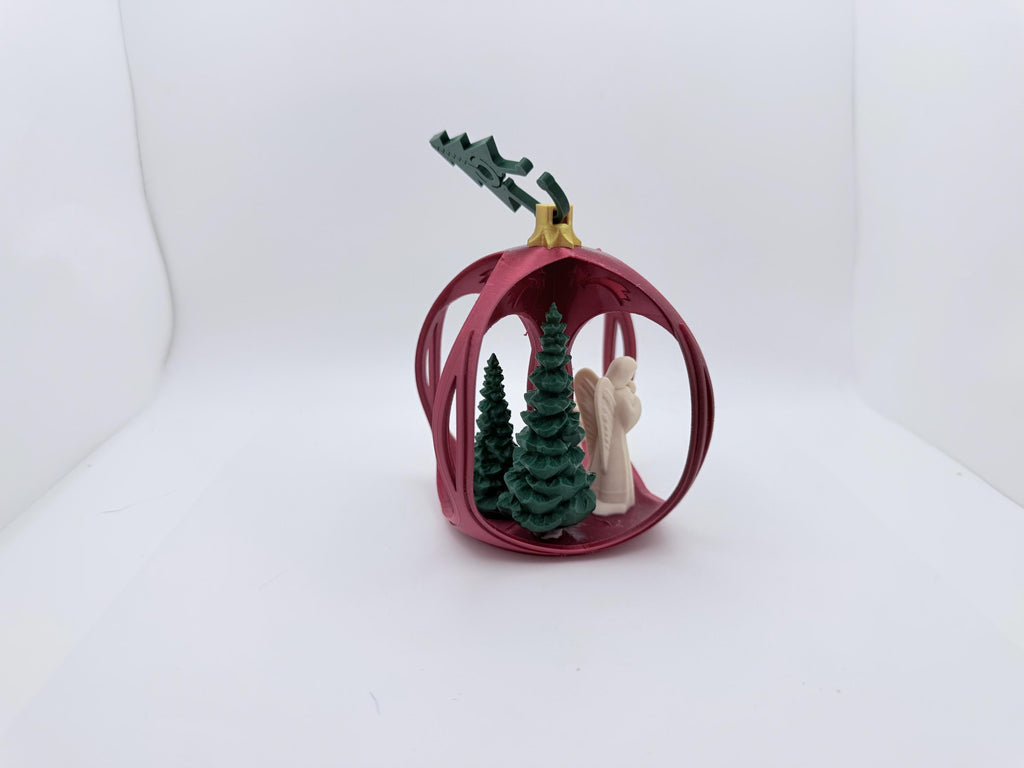 Christmas Bauble with Angel, Deer and Tree Set of 2