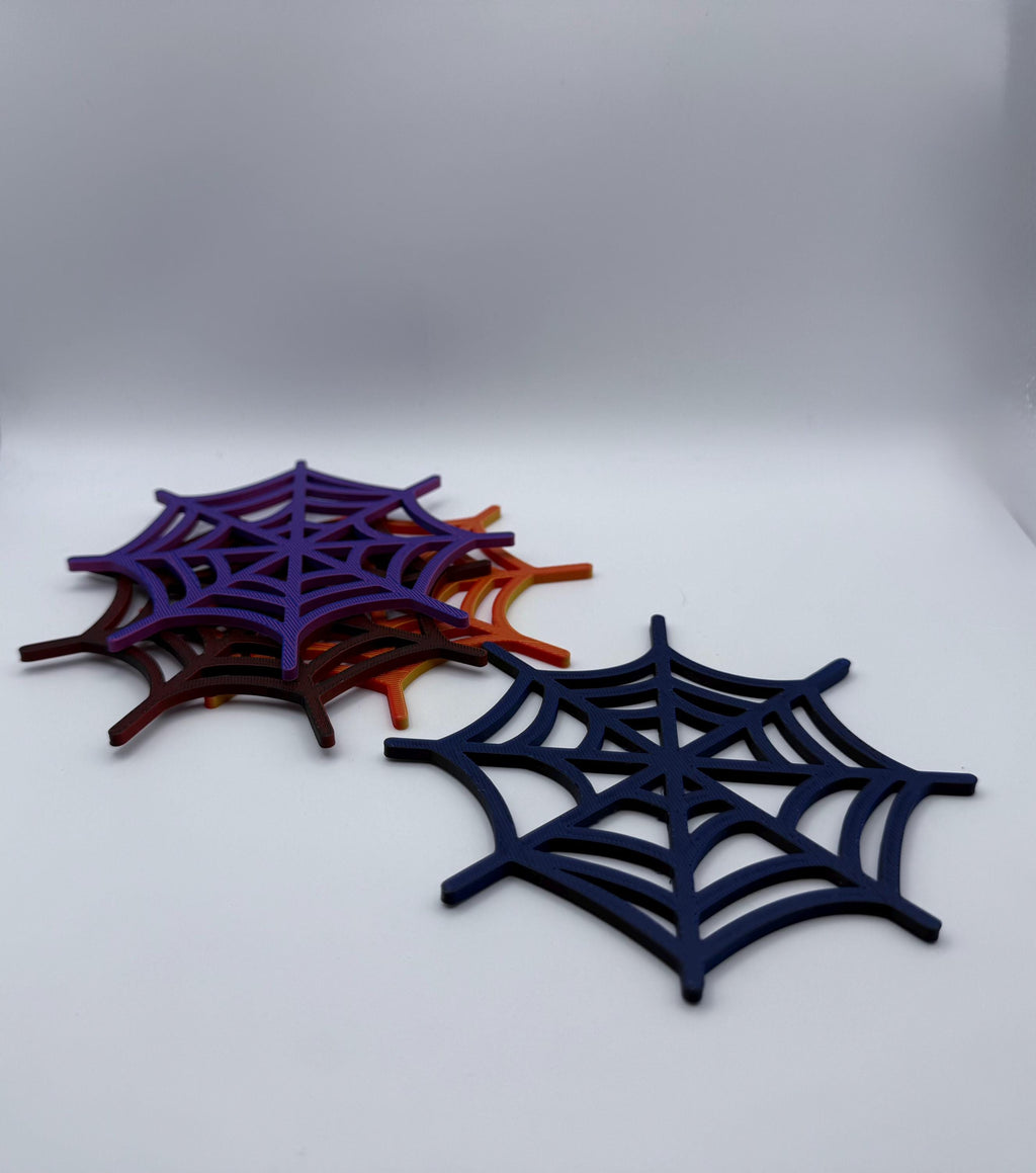 Spider Web, Cobweb, Coasters set of 4