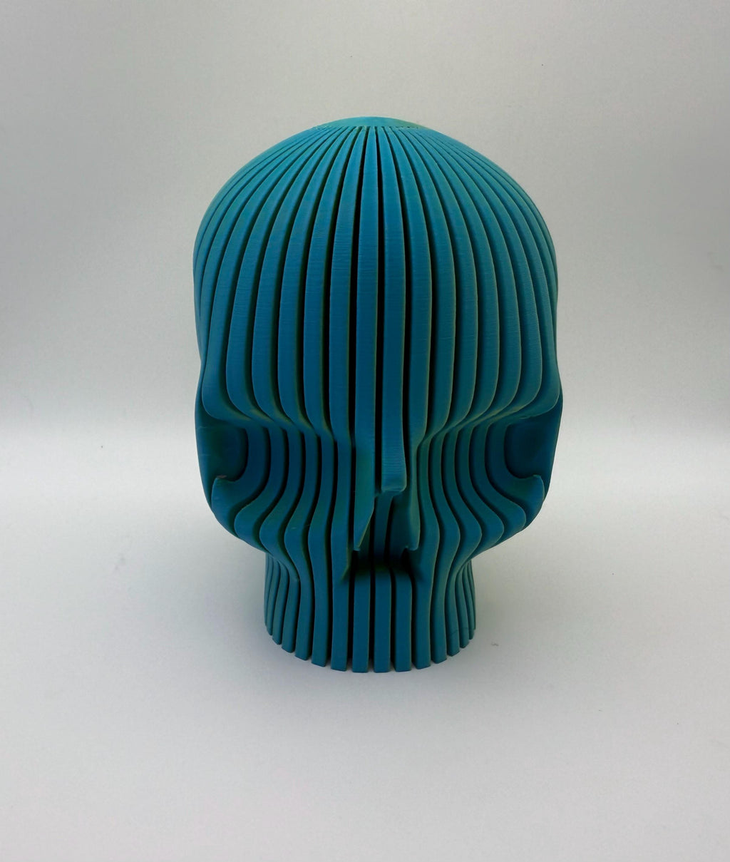 Ribbed Skull Decoration 12cm