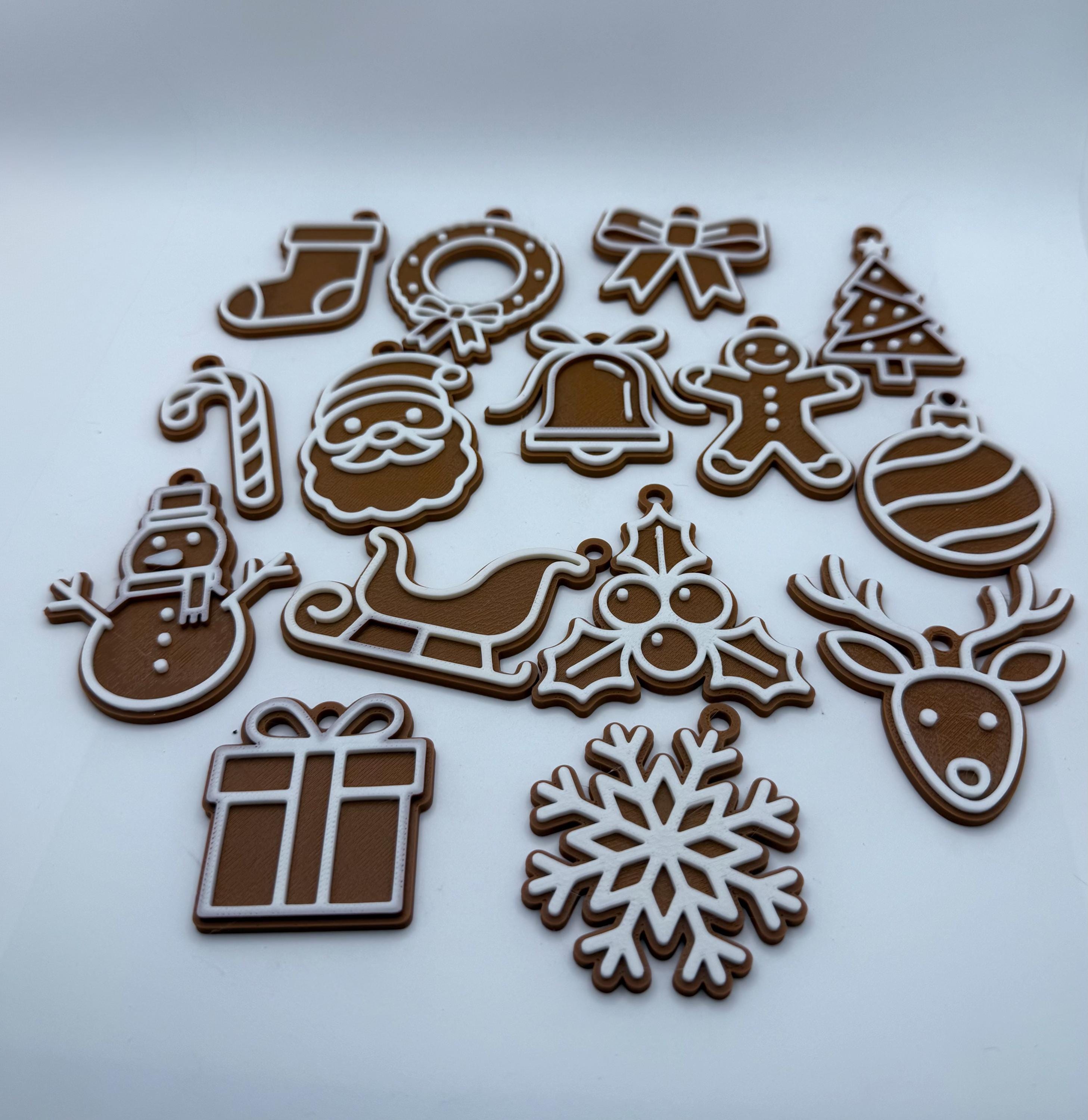 Gingerbread Inspired Baubles, Set of 15