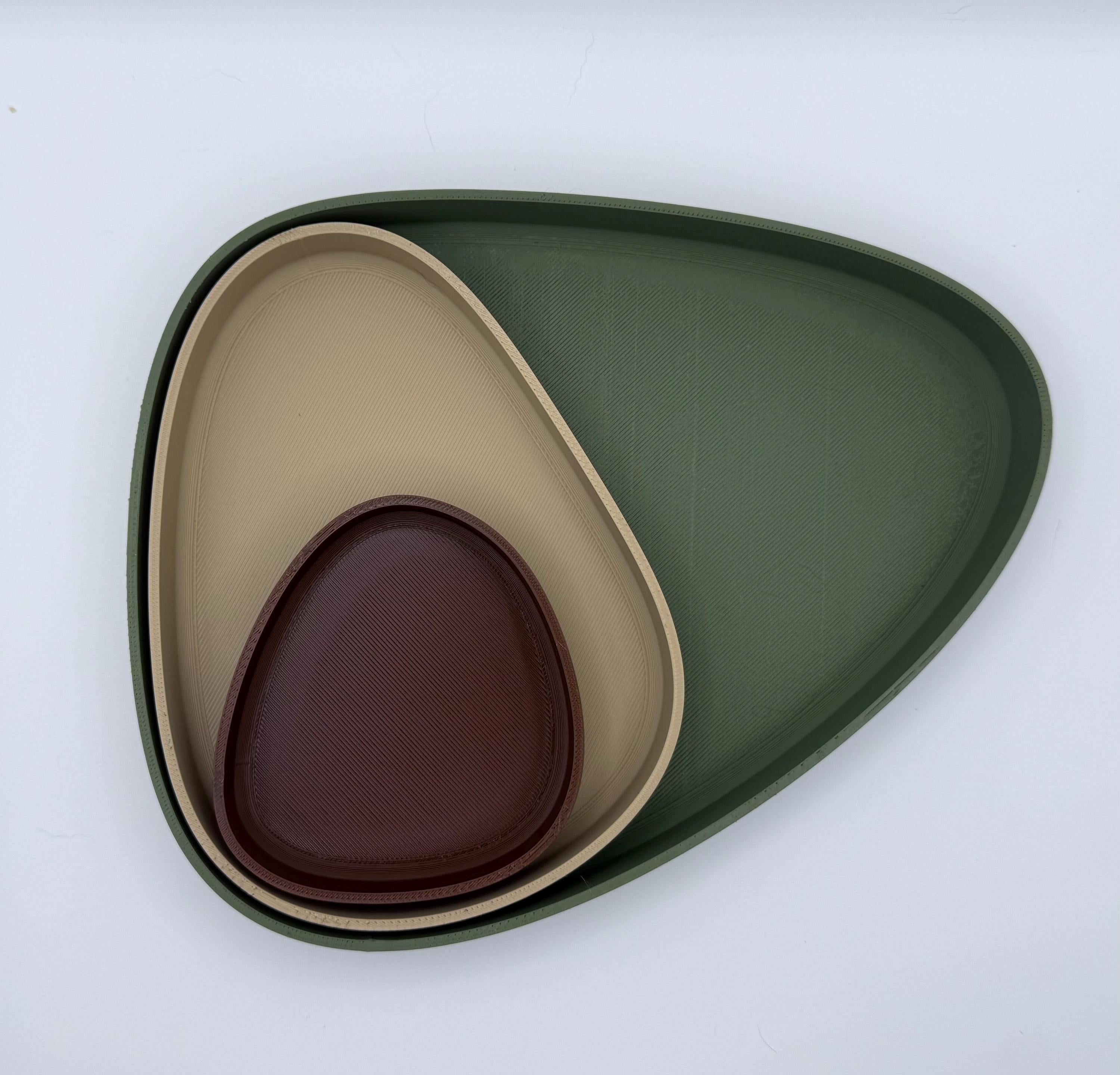 Curved Triangle, Trays, Set of 3, 3D Printed