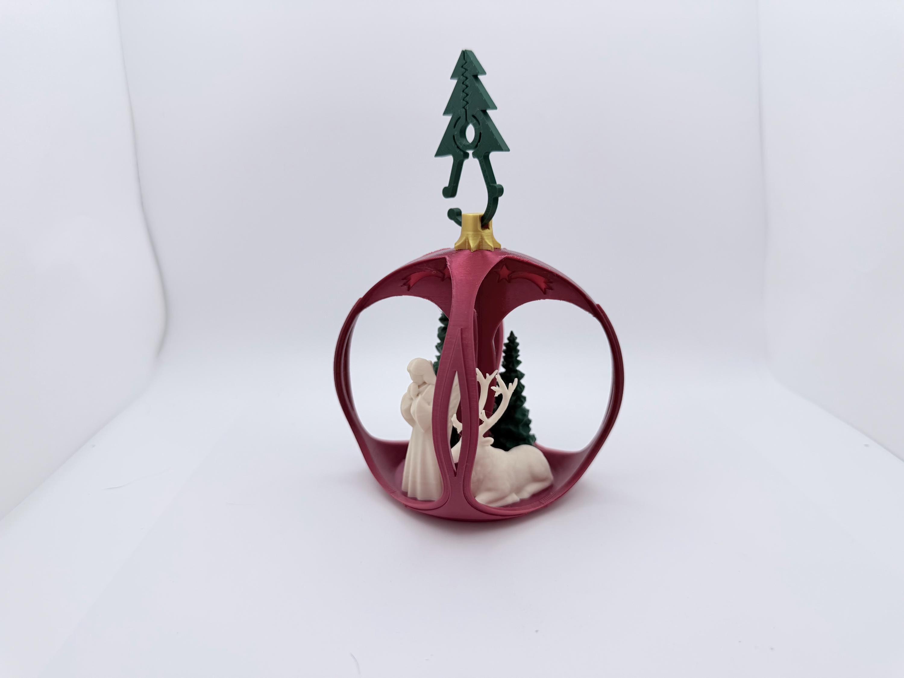 Christmas Bauble with Angel, Deer and Tree Set of 2