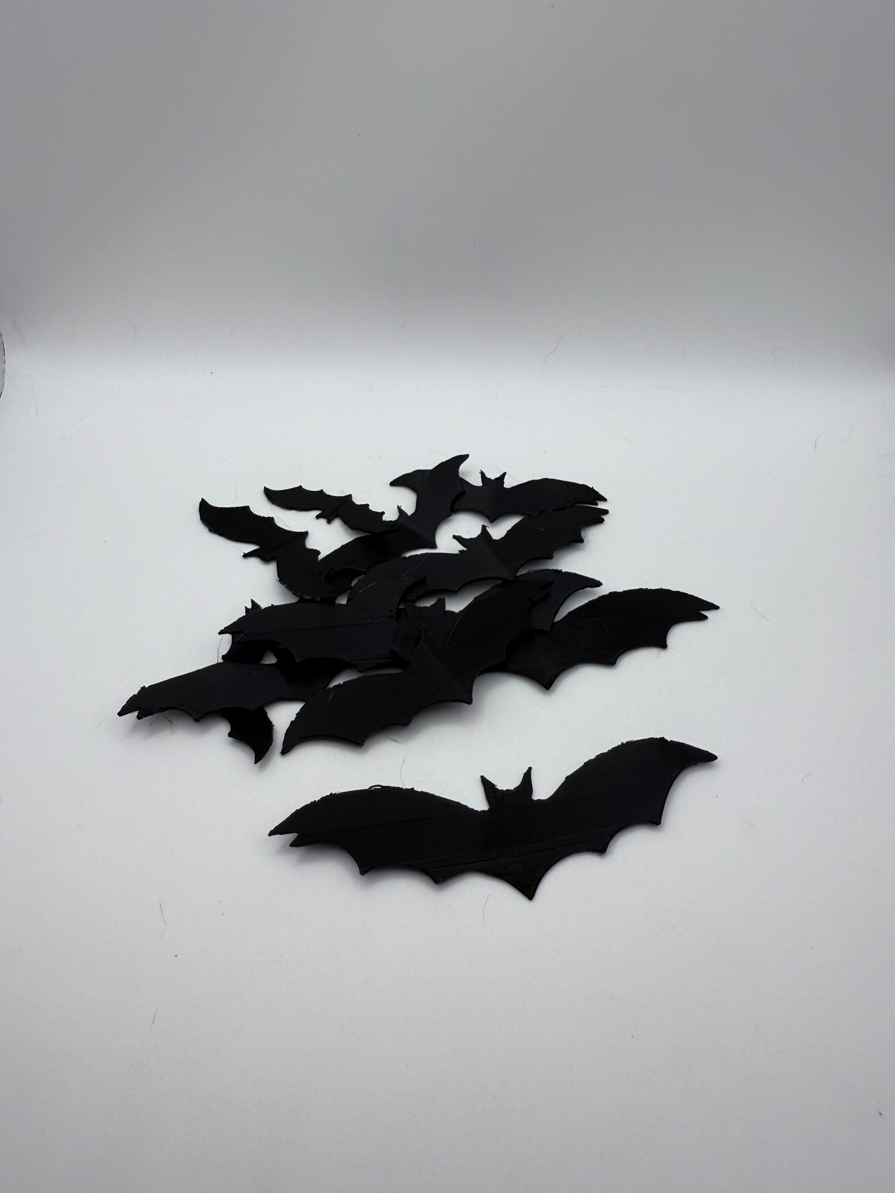 Bat, decorations and crafting set of 12 assorted sizes.