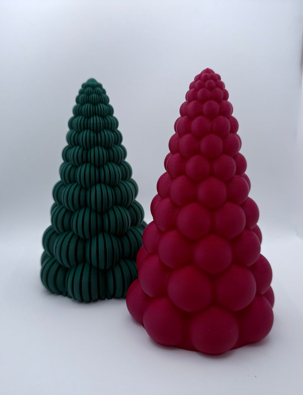 Bubble, Ribbed Bubble, Christmas Tree 18cm, Set of 2