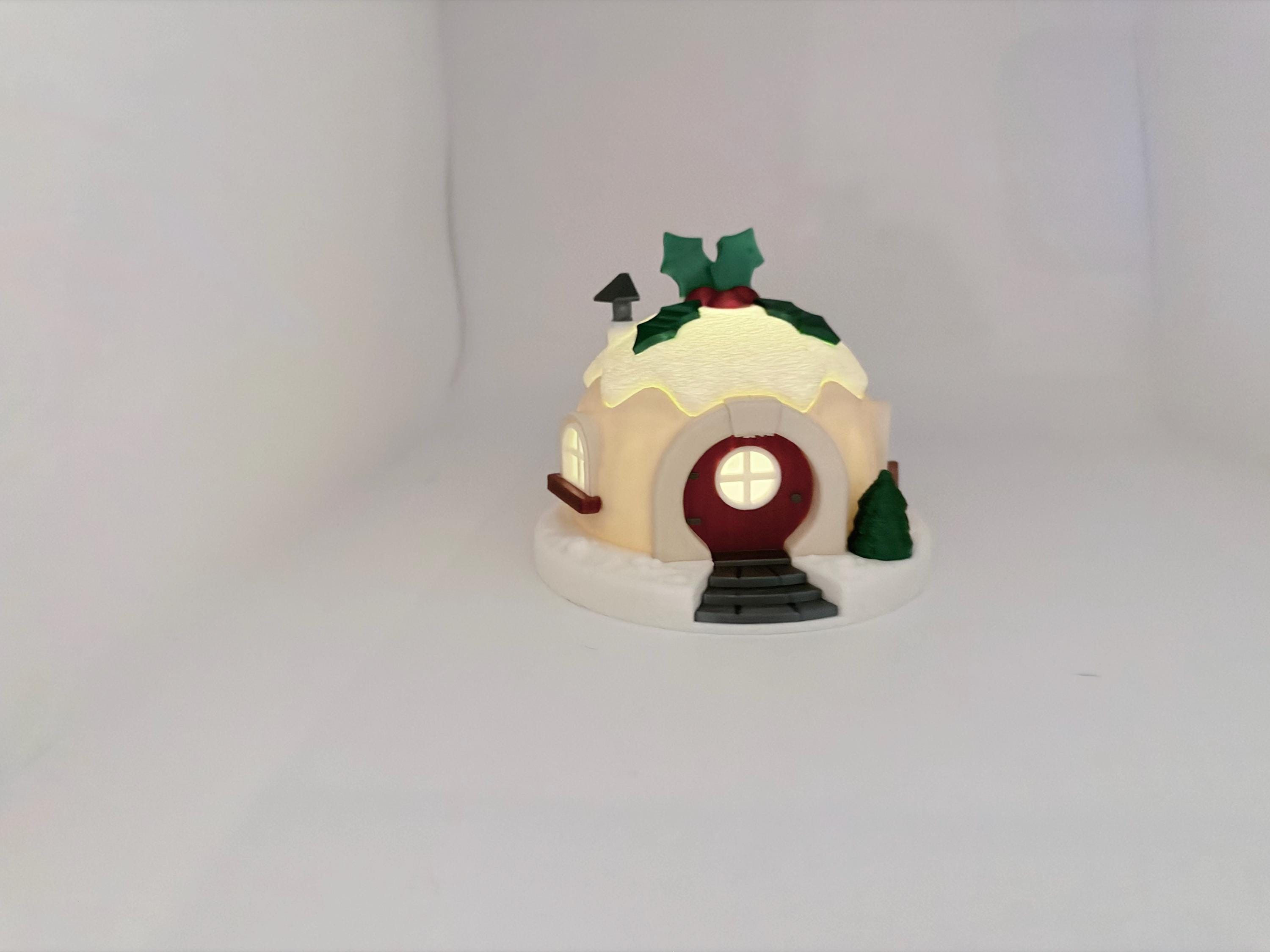 Christmas Pudding Tealight House