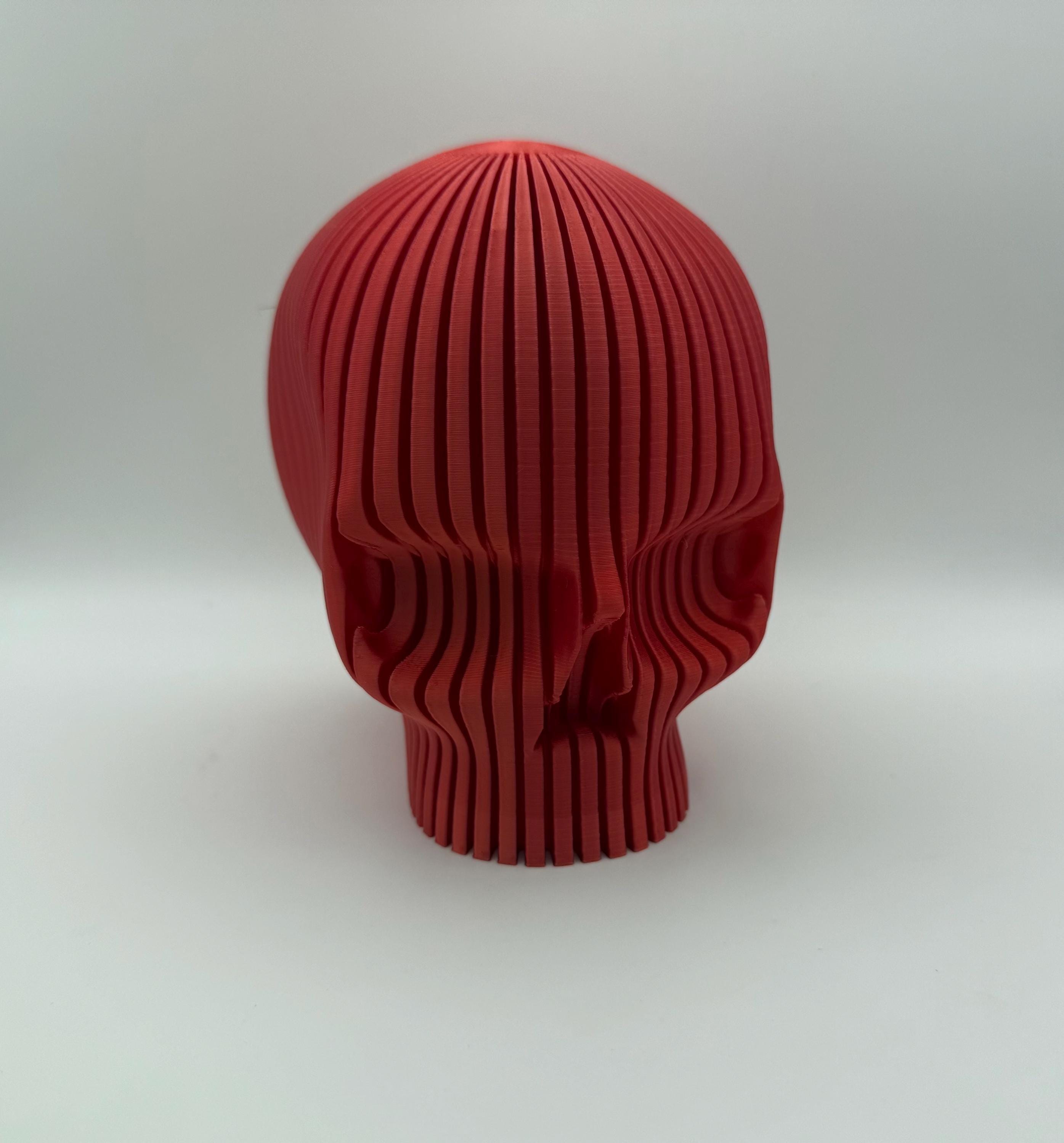 Ribbed Skull Decoration 12cm
