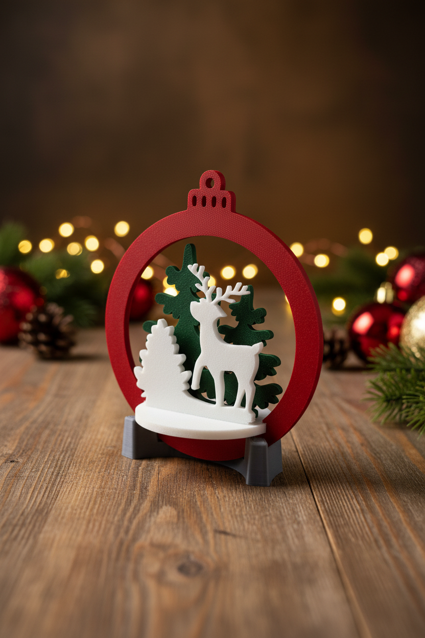 Christmas Bauble with Stand on festive display