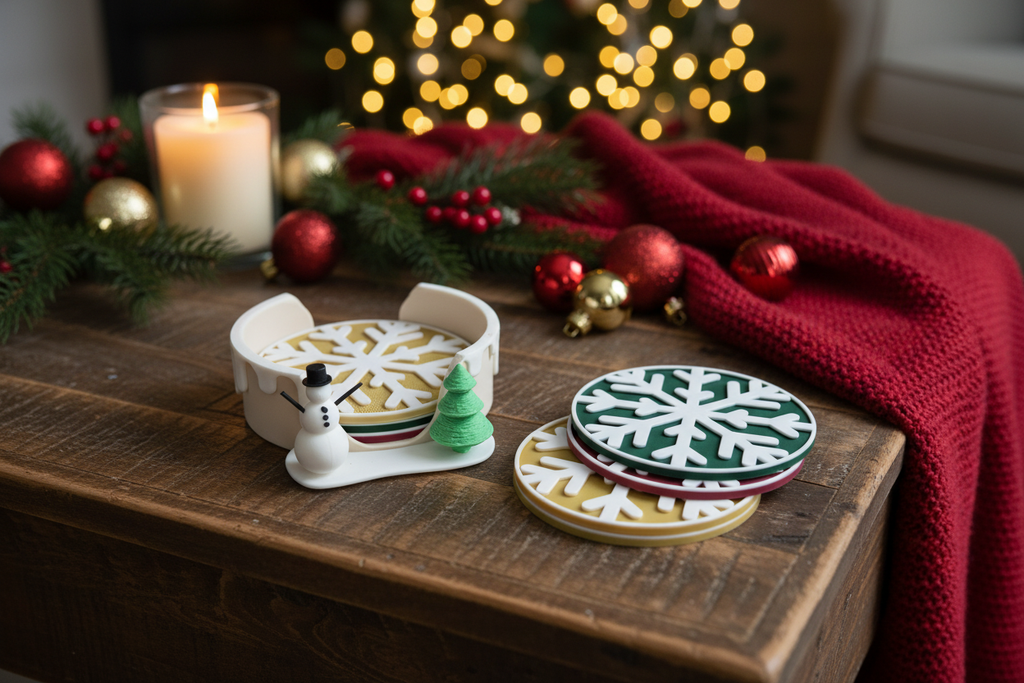 Christmas Coaster set of 6 with stand