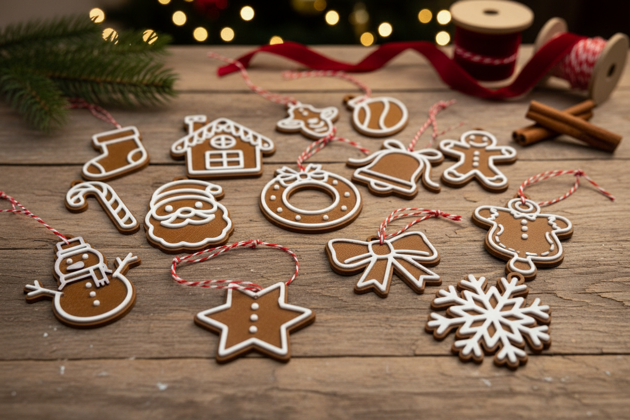 Gingerbread Inspired Baubles Set of 15