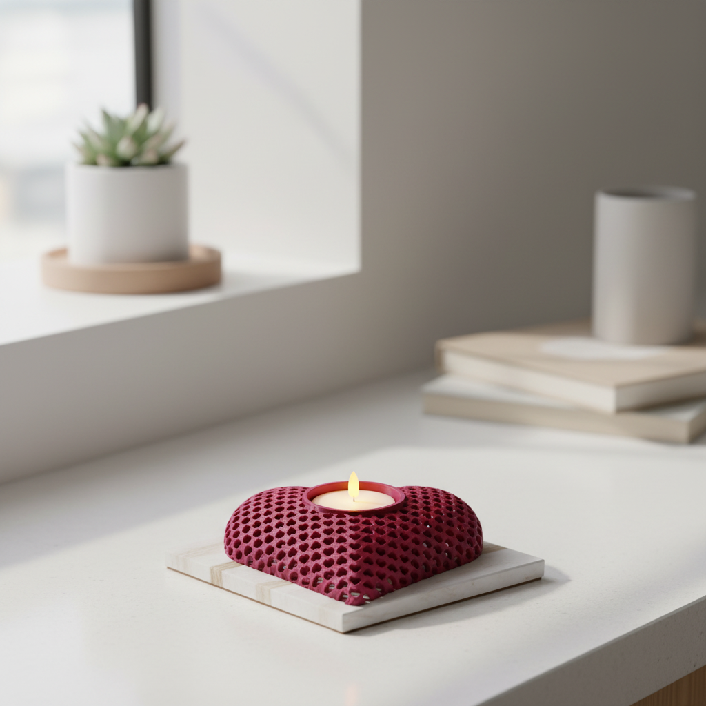 Heart Tealight Holder with battery tealight