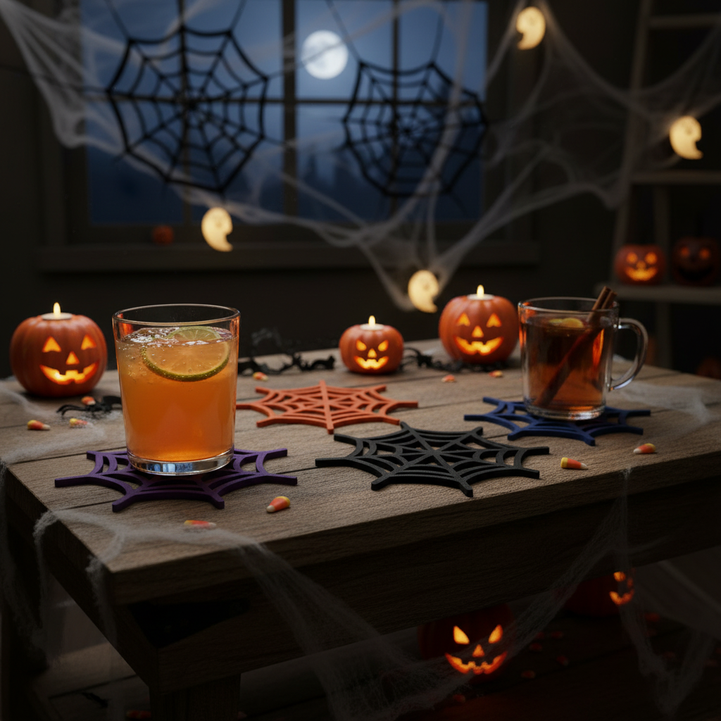 Spider Web Coasters Set